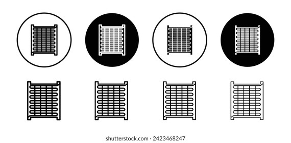 Condenser coil vector icon set collection. Condenser coil Outline flat Icon.