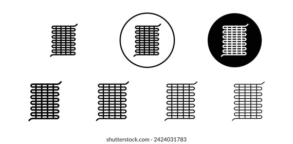 Condenser coil vector icon set collection. Condenser coil Outline flat Icon.