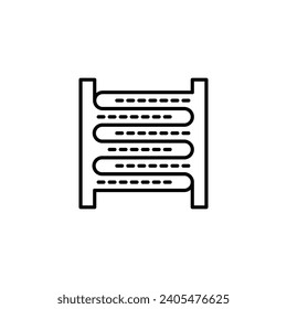 Ilustración del icono de la línea vectorial de la bobina del condensador