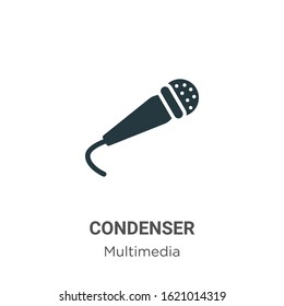 Condenser glyph icon vector on white background. Flat vector condenser icon symbol sign from modern multimedia collection for mobile concept and web apps design.