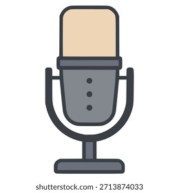 projeto de modelo de ilustração de vetor de cor plana da tecnologia de microfone de condensador