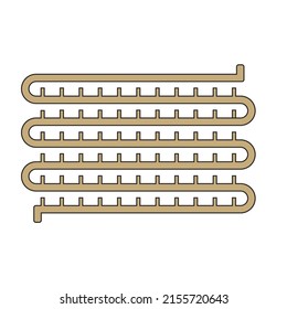 A condenser pipe with fins - Mechanical Illustration . Concept in HVAC 