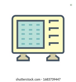 Condenser unit or compressor vector icon. Part of air conditioner (AC) or air conditioning HVAC system. Temperature control technology to heat ventilation by fan for cooling home or building. 64x64 px
