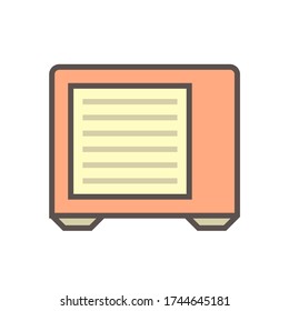 Condenser unit or compressor vector icon. Outside part of air conditioner (AC) or air conditioning HVAC system. Temperature control technology to heat ventilation by fan for cooling home or building.