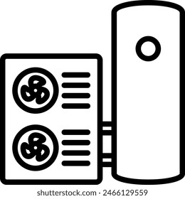 Condensing Water Heater Icon. HVAC  vector illustration.