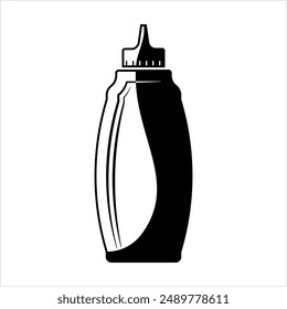 Condiment Bottle Icon, Condiment Squeeze Bottle, Condiment Dispenser, Dispensing Bottle Vector Art Illustration