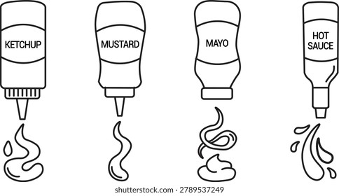 Condiment Bottle Line Art
