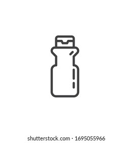 Condiment bottle line icon. linear style sign for mobile concept and web design. Oil bottle outline vector icon. Symbol, logo illustration. Vector graphics