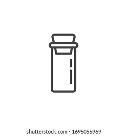 Condiment bottle line icon. linear style sign for mobile concept and web design. Glass jar with cork cap outline vector icon. Symbol, logo illustration. Vector graphics