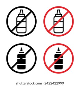 Condiment Exclusion Vector Icon Set. Mustard Absence Vector Symbol for UI Design.