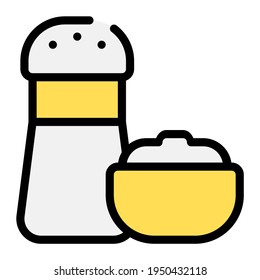 Condiment icon with outline style and pixel perfect base. Suitable for website design, logo, app and UI.