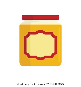 Condiment jar icon. Flat illustration of condiment jar vector icon isolated on white background