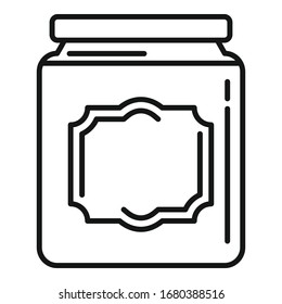 Condiment jar icon. Outline condiment jar vector icon for web design isolated on white background
