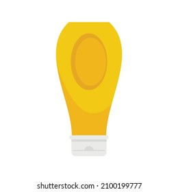 Condiment mustard bottle icon. Flat illustration of condiment mustard bottle vector icon isolated on white background