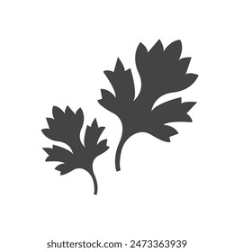 Condiment parsley black icon. Vector illustration