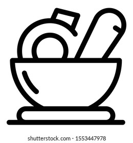 Condiment pots icon. Outline condiment pots vector icon for web design isolated on white background