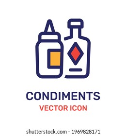 Condiment vector icon on white background.