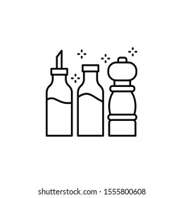 Condiments Bottles Icon. Simple Line, Outline Vector Of Grocery Icons For Ui And Ux, Website Or Mobile Application