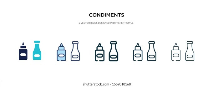 condiments icon in different style vector illustration. two colored and black condiments vector icons designed in filled, outline, line and stroke style can be used for web, mobile, ui