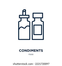 condiments icon from food collection. Thin linear condiments, food, cooking outline icon isolated on white background. Line vector condiments sign, symbol for web and mobile