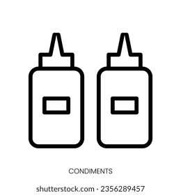 condiments icon. Line Art Style Design Isolated On White Background