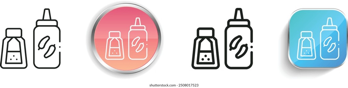 condiments icon. Thin Linear, Regular and Button Style Design Isolated On White Background