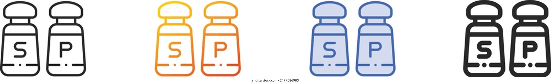 condiments icon.Thin Linear, Gradient, Blue Stroke and bold Style Design Isolated On White Background