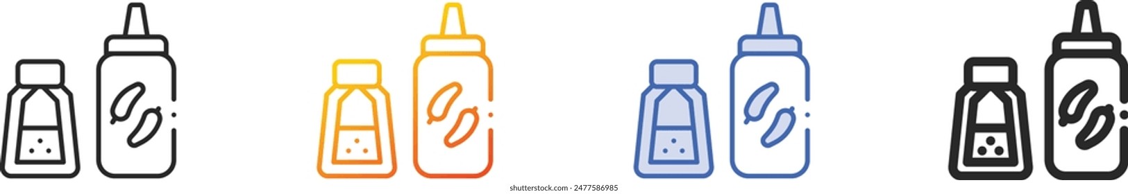 condiments icon.Thin Linear, Gradient, Blue Stroke and bold Style Design Isolated On White Background