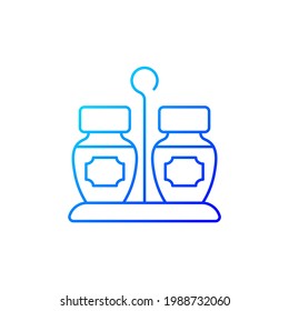 Condiments set gradient linear vector icon. Matched group of containers. Kitchen place for storing salt and pepper. Thin line color symbols. Modern style pictogram. Vector isolated outline drawing