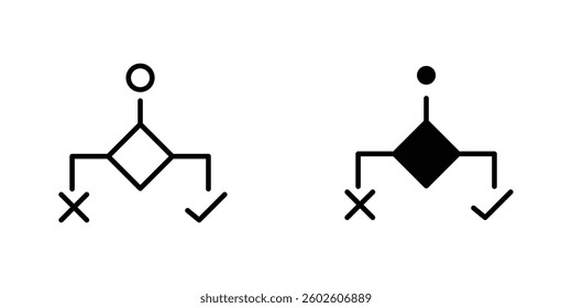 Condition flat Icons in line outline and flat solid style on white background