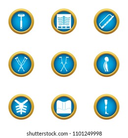 Condition of the internals icons set. Flat set of 9 condition of the internals vector icons for web isolated on white background