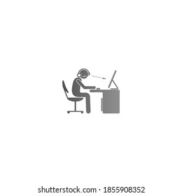 The condition of a man working hard at the computer