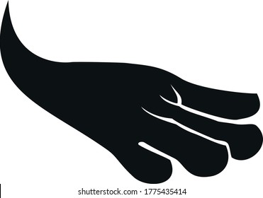 Conditional image of a hand placed on the surface. Back of the hand. Stroke with the palm of the hand. Vector stylized image.