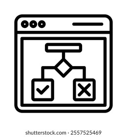 conditional statements icon line vector illustration on white background.