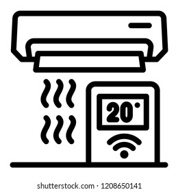 Conditioner control icon. Outline conditioner control vector icon for web design isolated on white background