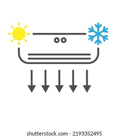 Conditioner. A device for cooling and heating indoor air. The template of the icon, sign and pictogram. Empty outline, flat style