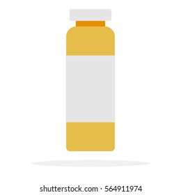 Conditioner for hair  in a long bottle vector flat material design object. Isolated illustration on white background.