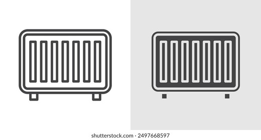 Conditioner heater icon Black line art vector logo set