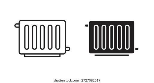 Conditioner heater icons set. Simple line vector illustration
