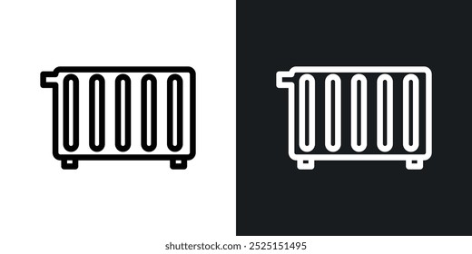 Conditioner Heizlinie in dünner Linie schwarz Farbe. Flache einfache Vektorsymbol-Illustration.