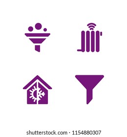 conditioner icon. 4 conditioner set with air conditioning and filter vector icons for web and mobile app
