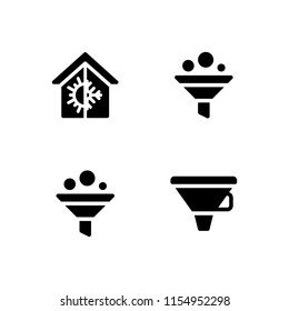 conditioner icon. 4 conditioner set with air conditioning and filter vector icons for web and mobile app