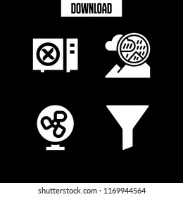 conditioner icon. 4 conditioner vector set. filter, air conditioning and ventilator icons for web and design about conditioner theme
