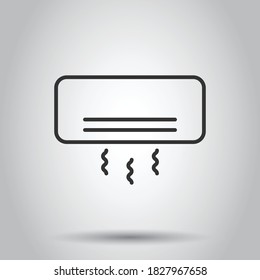 Conditioner icon in flat style. Cooler vector illustration on white isolated background. Cold climate business concept.