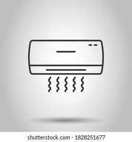 Conditioner icon in flat style. Cooler vector illustration on white isolated background. Cold climate business concept.