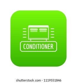 Conditioner icon green vector isolated on white background