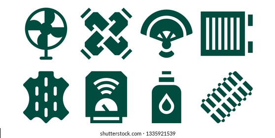 conditioner icon set. 8 filled conditioner icons.  Simple modern icons about  - Skin, Fan, Heater, United, Conditioner, Hair curler