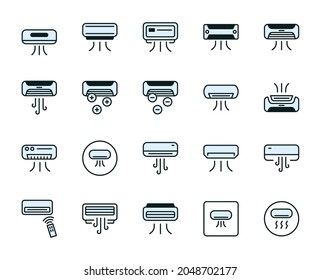 Conditioner icon set. Collection of high-quality color outline logo for web site design and mobile apps. Vector illustration on a white background.