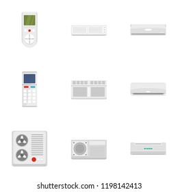 Conditioner icon set. Flat set of 9 conditioner vector icons for web design