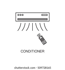 Conditioner line icon. High quality outline vector pictogram on the topic of Conditioner . Black line elements for web design or mobile app, logo, company's visit card, etc. Vector button EPS 10. 
